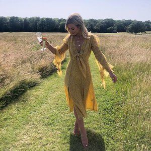 S - The East Order Ry knot front midi dress